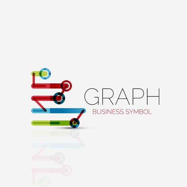 抽象的标志理念，线性图表或图形图片下载