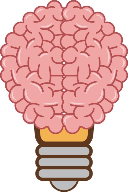 人脑灯泡图标图片下载