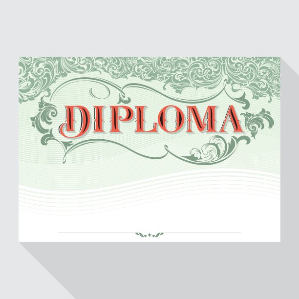 巴洛克风格的文凭设计模板图片下载