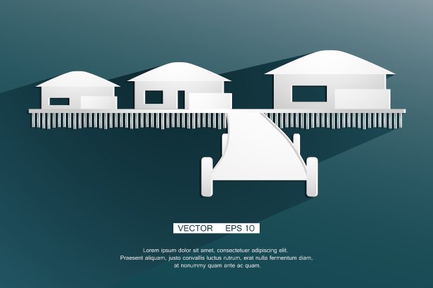 背景标识平房设计图片下载