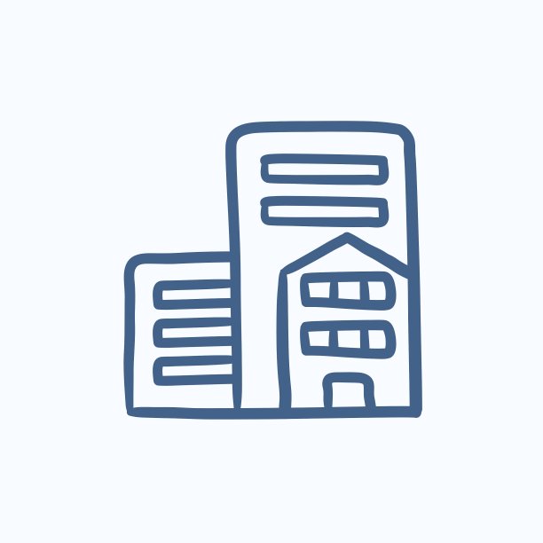 住宅建筑素描图标图片下载