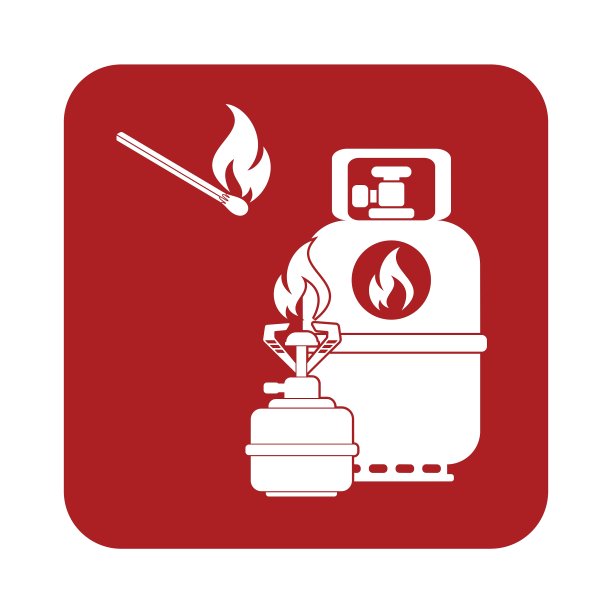 带燃气瓶的露营炉图标图片下载