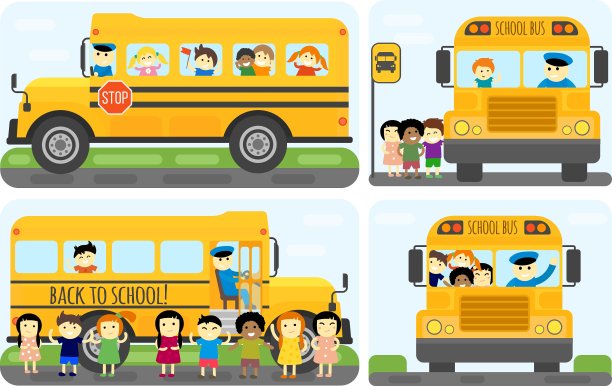 校车孤立图片下载