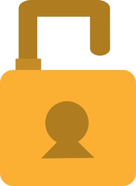 安全设计挂锁图标平坦和隔离图片下载