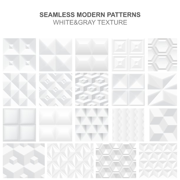 白色几何纹理的集合图片下载