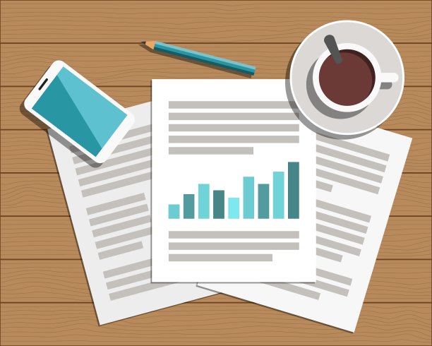 平面风格现代设计的办公室工作场所图片下载