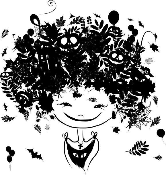 万圣节节日设计女头像图片下载