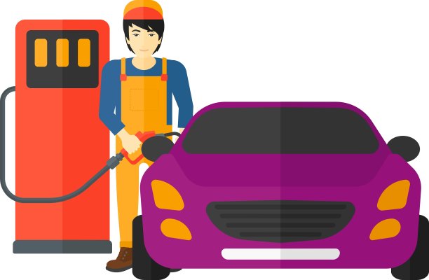 给汽车加油的人图片下载