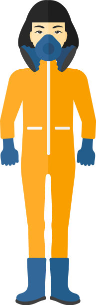 穿着化学防护服的女人图片下载