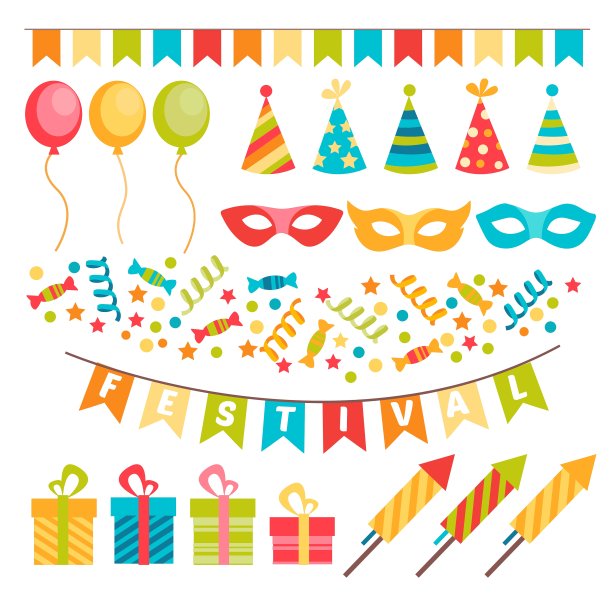 五彩缤纷的派对装饰图片下载