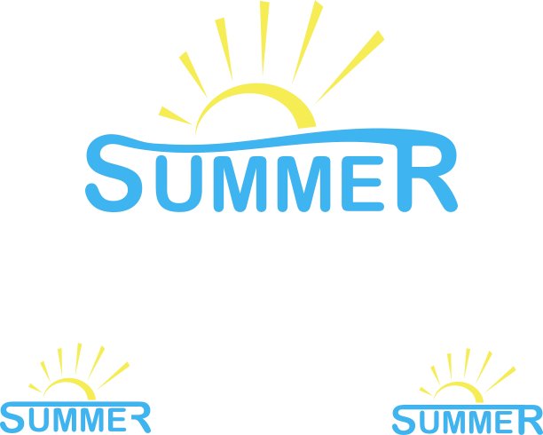 白色背景上的夏季标志图片下载