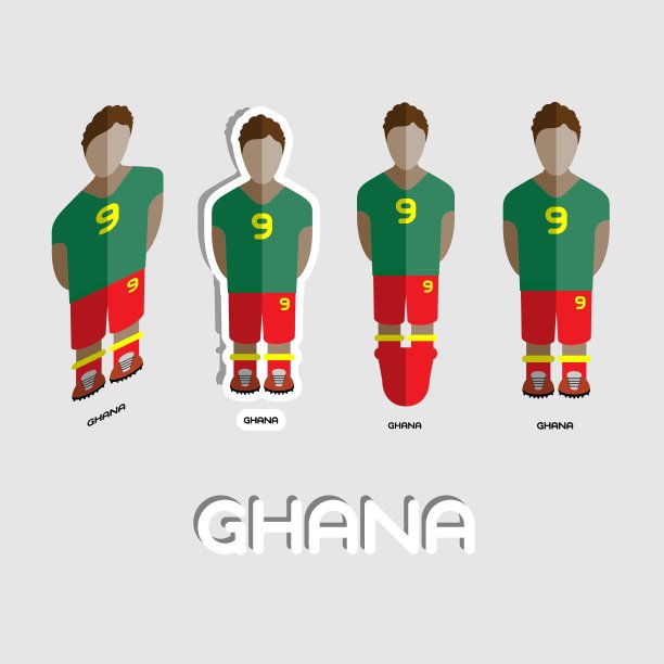 加纳足球队运动服模板图片下载