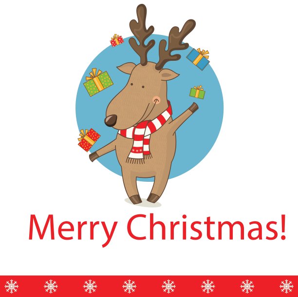卡通鹿贺卡图片下载