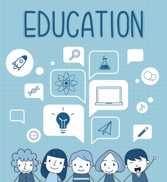 孩子在语音泡泡上有一个教育图标图片下载