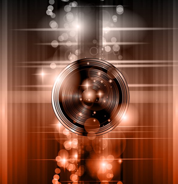 俱乐部迪斯科传单与音乐元素模板图片下载