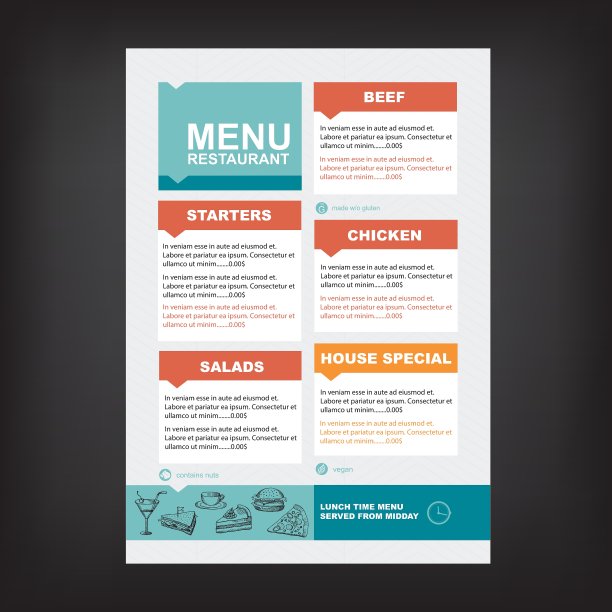 餐厅咖啡厅菜单模板设计图片下载