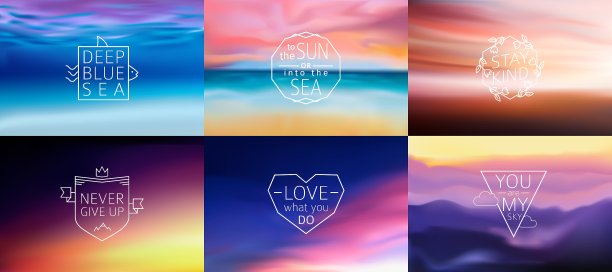 6个不同的景观模糊背景图片下载