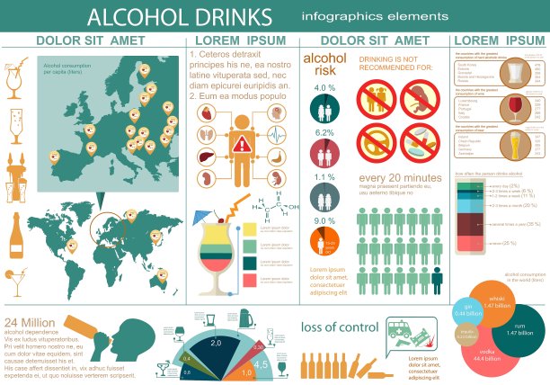 酒精饮料的信息图表图片下载