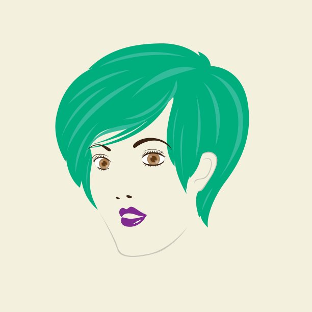 短直发女人的发型图片下载