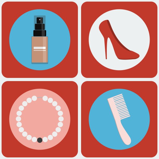 女性美彩色图标集图片下载