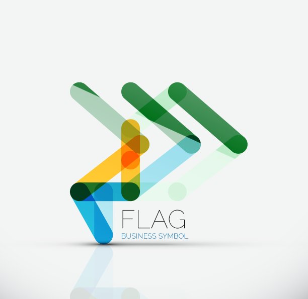 标志旗帜抽象线性几何商业图标图片下载