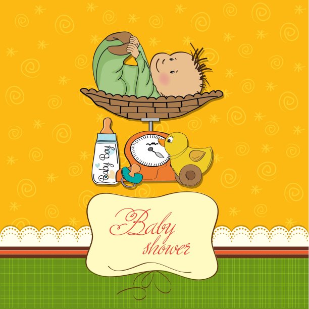 男婴在磅秤上称了体重图片下载