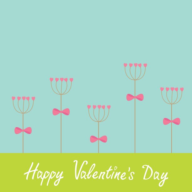 情人节快乐爱情卡片心贴花图片下载