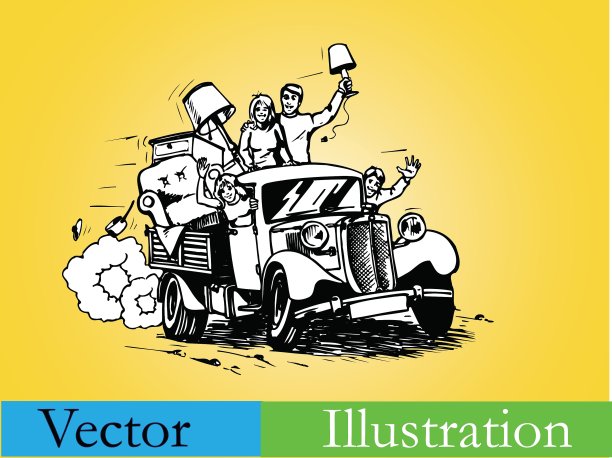 卡车旁边的人图片下载