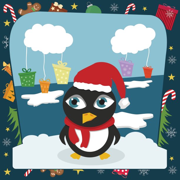圣诞节的企鹅图片下载