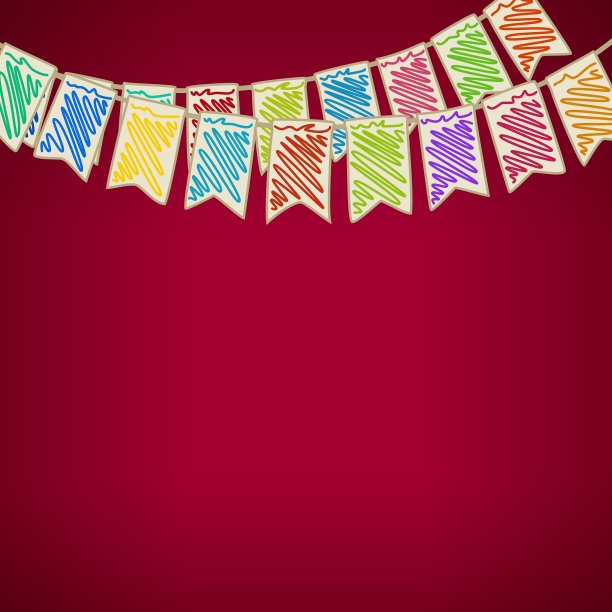 红色背景上的旗帜图片下载