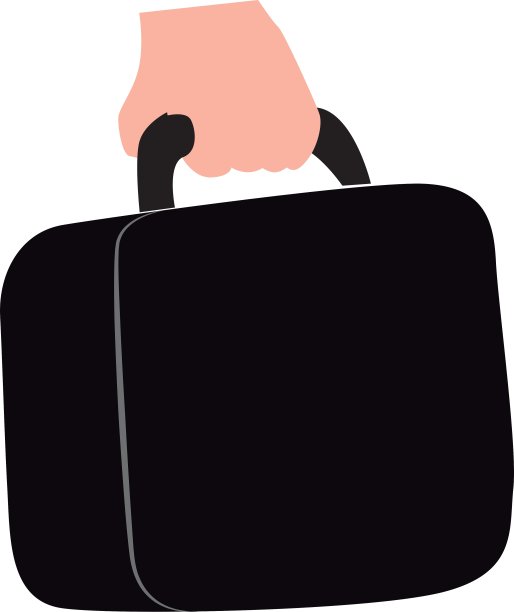 手和手提箱图标包设计图形图片下载