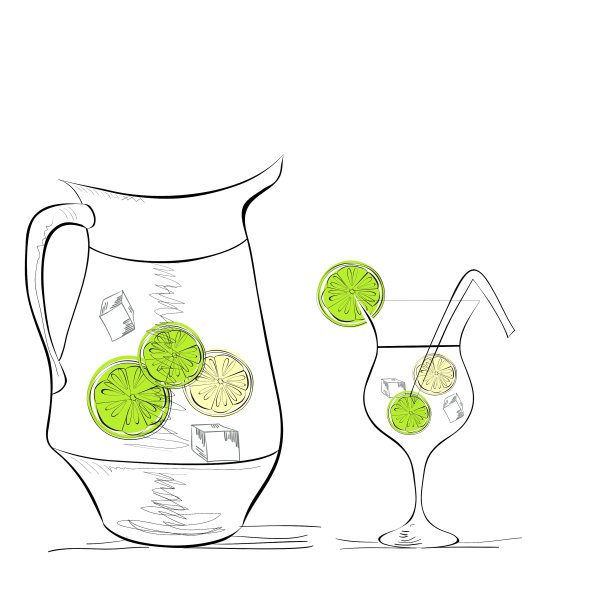 一杯柠檬水和一大壶图片下载