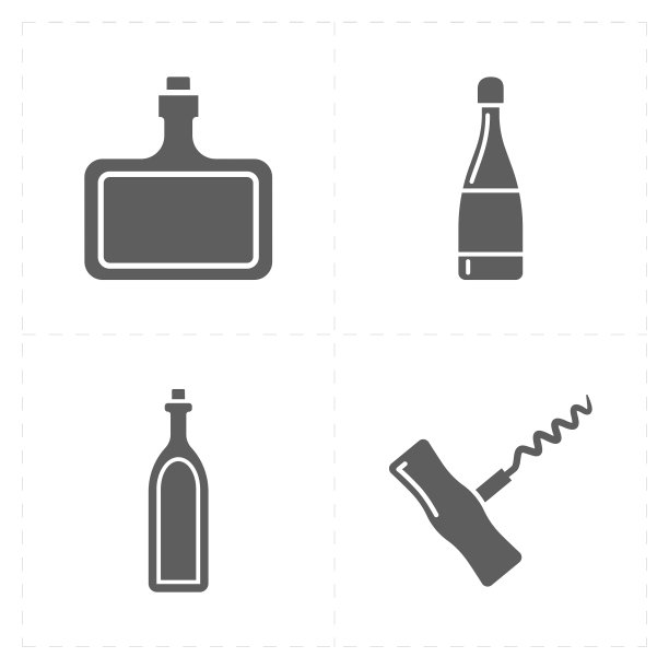 四个现代平板酒吧图标图片下载