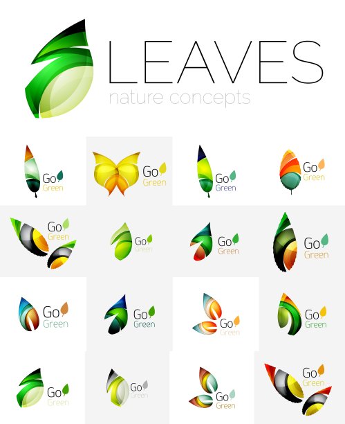 未来设计生态叶标志集图片下载