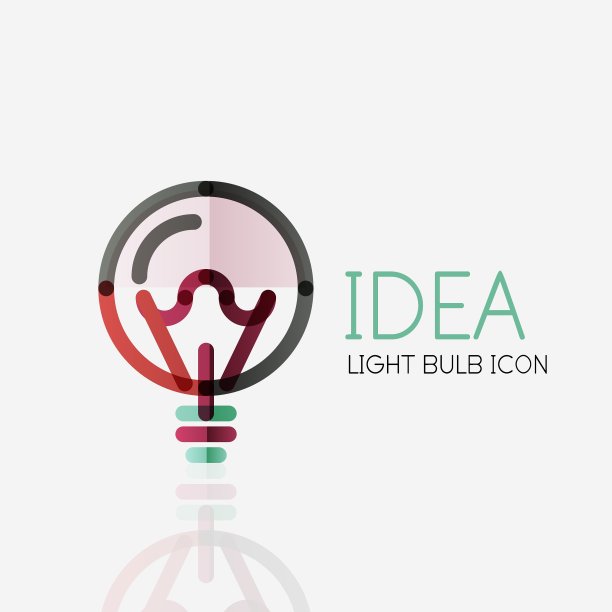 标志灯泡抽象线性几何图片下载