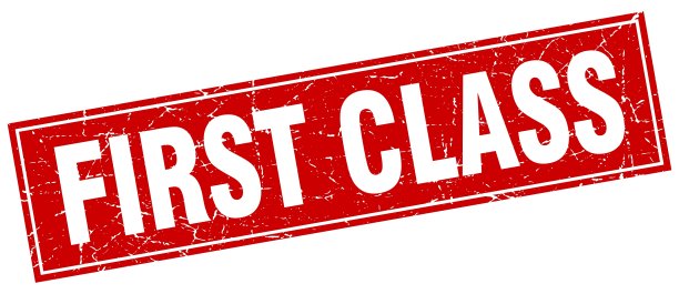 头等红色方块垃圾邮票上的白色图片下载