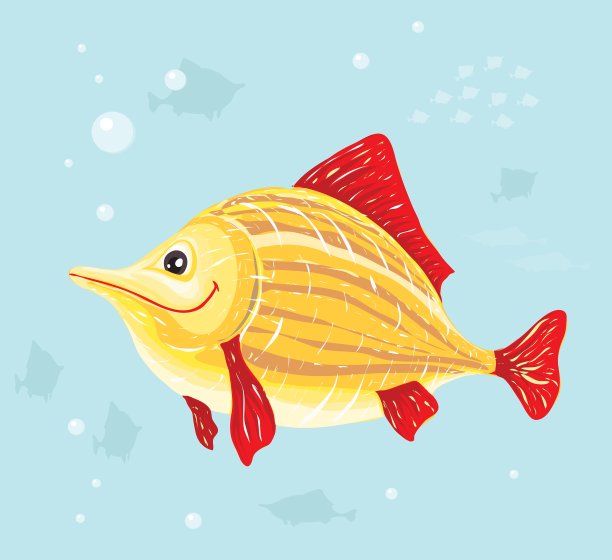 微笑的卡通鱼图片下载