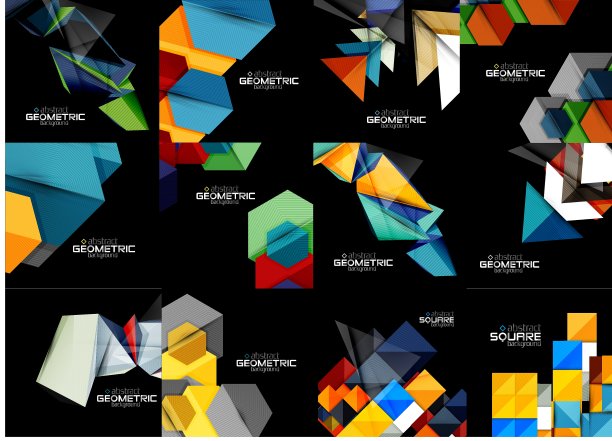 几何横幅的收集图片下载