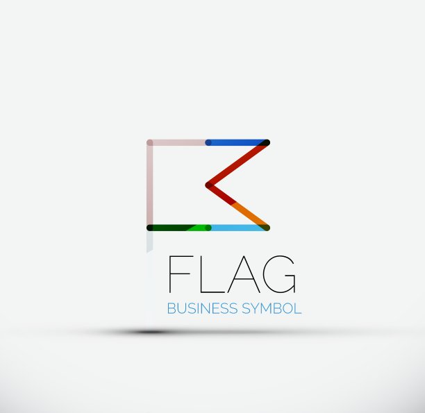 标志旗帜抽象线性几何商业图标图片下载