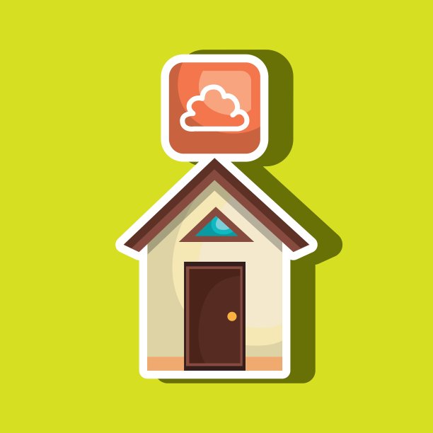 智能家居与云隔离图标设计图片下载