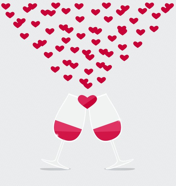 情人节快乐两杯红酒配图片下载