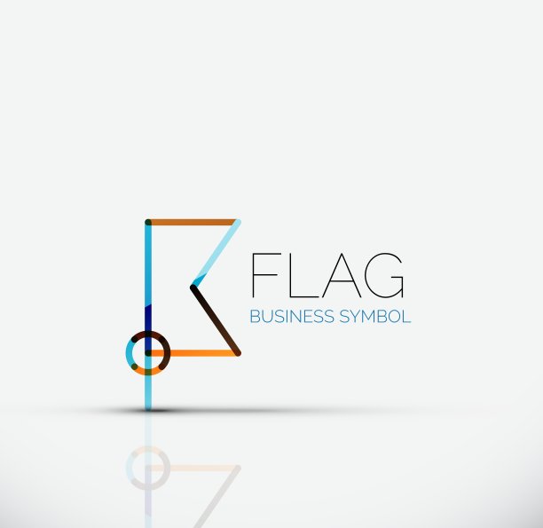 标志旗帜抽象线性几何商业图标图片下载