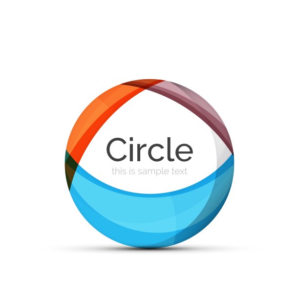 圆形标志透明重叠漩涡形状图片下载