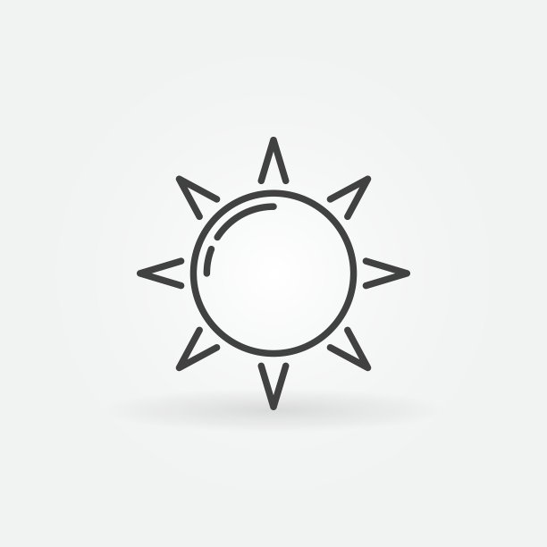 太阳线条图标图片下载