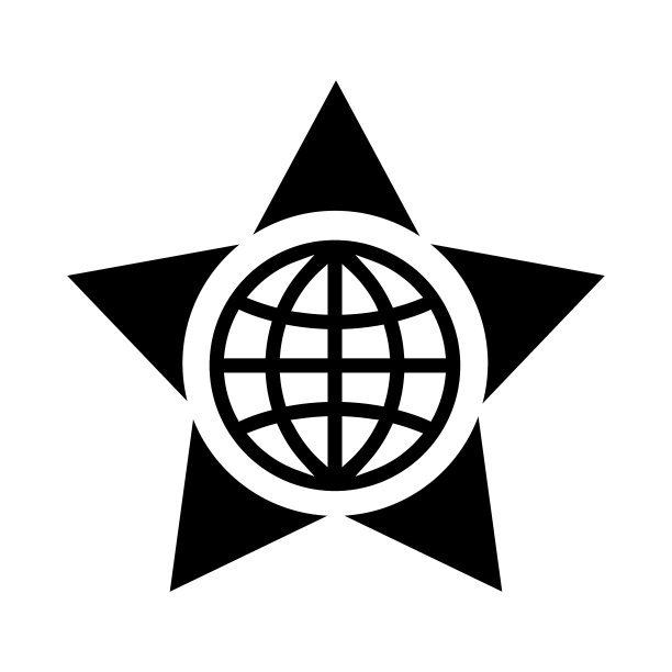 星形图标中心的地球图片下载
