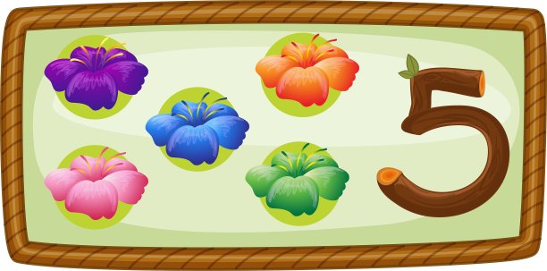 一个有五朵花的框架图片下载