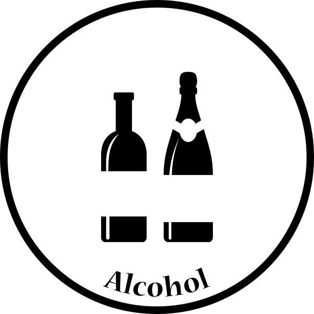 葡萄酒和香槟酒瓶图标图片下载