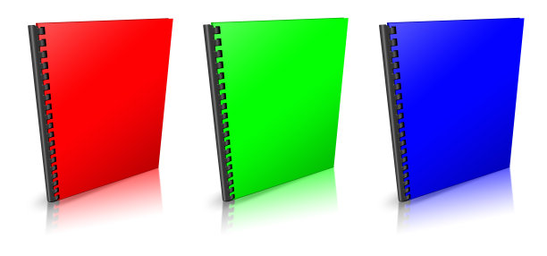 空办公文件夹绑定RGB。插图3 d渲染。图片下载