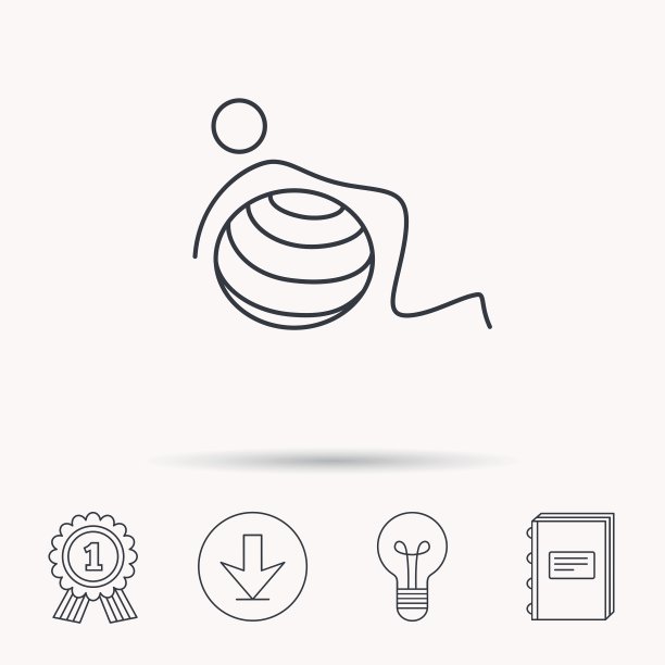 体操球图标普拉提健身标志图片下载