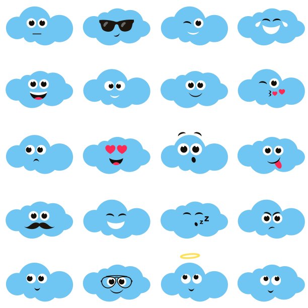 带着笑脸的云朵图片下载